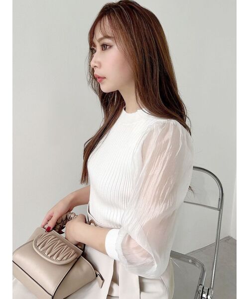 RESEXXY（リゼクシー）の「ウェーブキルティングギャザーバッグ（ハンドバッグ・レディース・ブラック/ベージュ/アイボリー・FREE）」の14枚目の写真