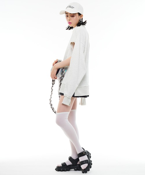 sale❗️ナルシス　リボンスウェット　ホワイト❣️ Bonjour Sagan（ボンジュールサガン） トレーナー スウェット 白抜き