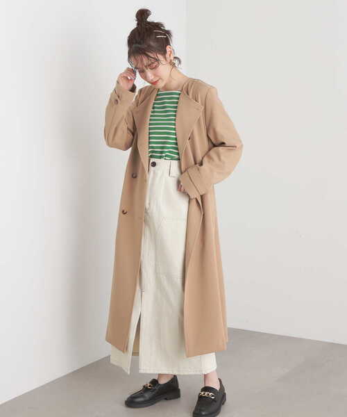 N.(N. Natural Beauty Basic)(エヌエヌナチュラルビューティーベーシック)の「【S Size Line】◆TRダブルクロスリボンベルトコート(ノーカラーコート・レディース・イエロー/ベージュ・SMALL/MEDIUM)」の18枚目の写真