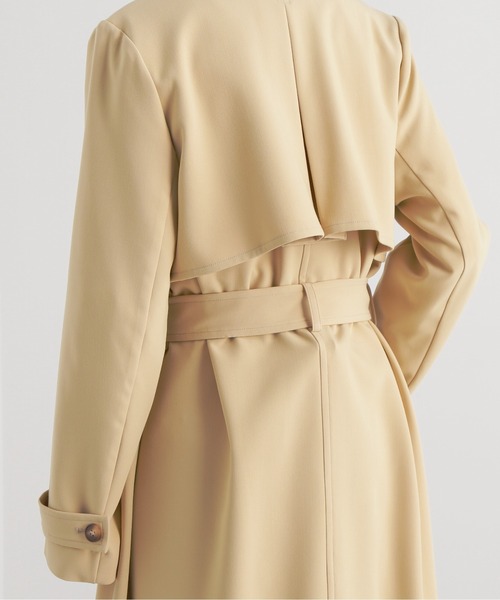 N.(N. Natural Beauty Basic)(エヌエヌナチュラルビューティーベーシック)の「【S Size Line】◆TRダブルクロスリボンベルトコート(ノーカラーコート・レディース・イエロー/ベージュ・SMALL/MEDIUM)」の14枚目の写真