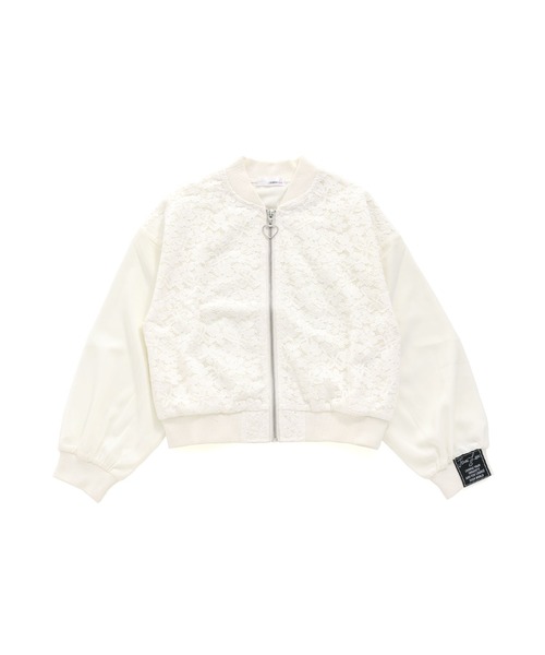 JENNI love（ジェニィラブ）の「レース切替えブルゾン（ブルゾン・キッズ・ブラック/オフホワイト・130cm/140cm/150cm/160cm）」の7枚目の写真