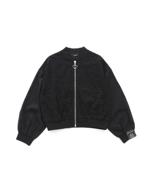 JENNI love（ジェニィラブ）の「レース切替えブルゾン（ブルゾン・キッズ・ブラック/オフホワイト・130cm/140cm/150cm/160cm）」の9枚目の写真