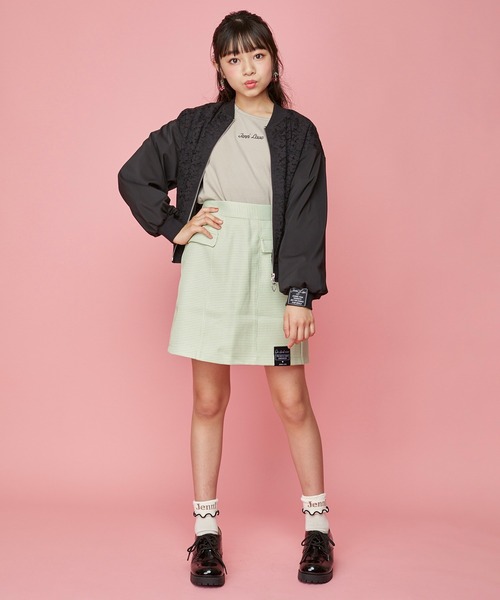 JENNI love（ジェニィラブ）の「レース切替えブルゾン（ブルゾン・キッズ・ブラック/オフホワイト・130cm/140cm/150cm/160cm）」の6枚目の写真