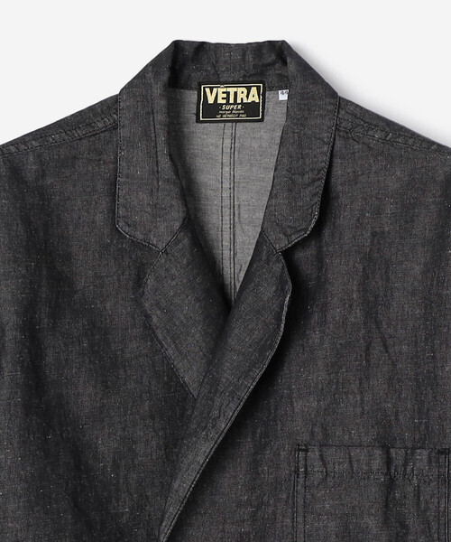 VETRA デニム タイロッケン 44 綿✖️麻 フランス製 ワーク ブッチャー VETRA デニム タイロッケン 44 綿✖️麻 フランス製 ワーク