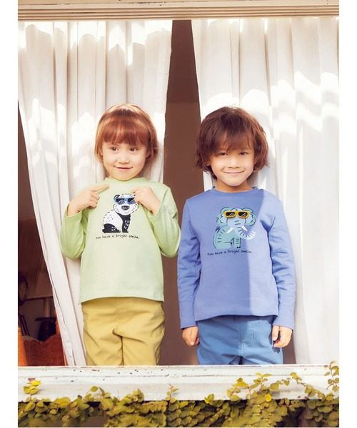 Samansa Mos2 Lagom（サマンサモスモスラーゴム）の「アニマルサングラス仕掛けロンT（Tシャツ/カットソー・キッズ・グリーン/ブルー/イエロー・130cm/100cm/120cm/110cm/95cm）」の14枚目の写真