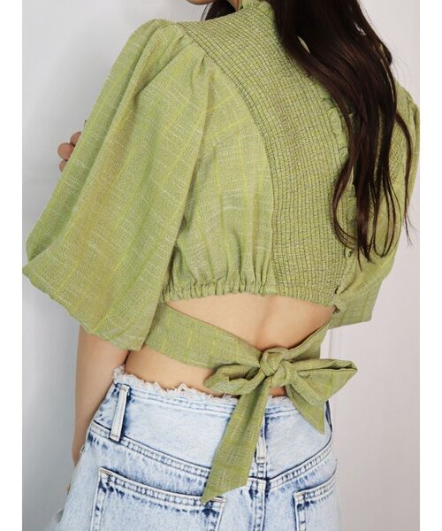 EMODA（エモダ）の「シャーリングタイトップ（Tシャツ/カットソー・レディース・ブラック/グレー/ライム/ホワイト・FREE）」の17枚目の写真