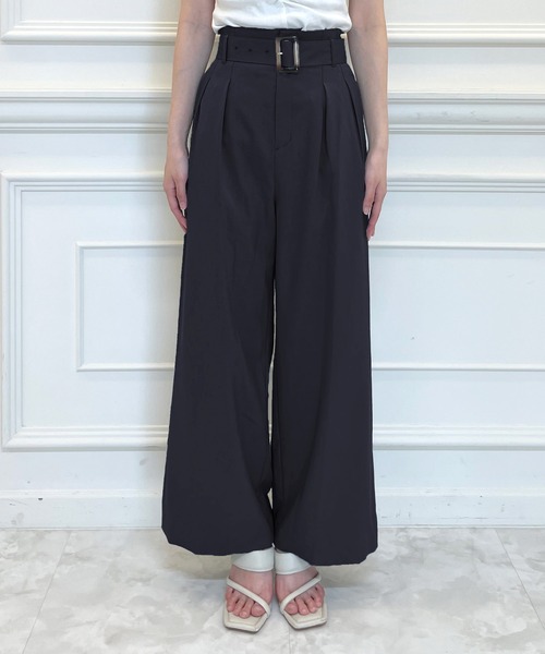 ROYAL PARTY（ロイヤルパーティー）の「タックワイドパンツ（その他パンツ・レディース・ブルー/ブラック/ナチュラル/チャコールグレー・マルチサイズ）」の3枚目の写真