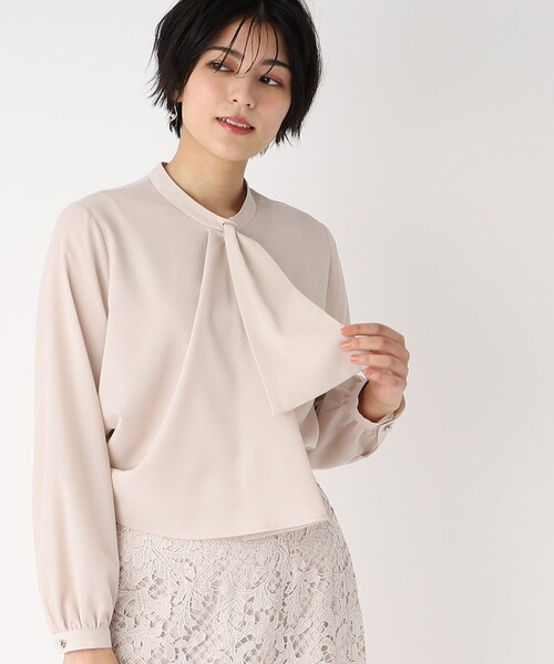 index（インデックス）の「◆アシメボウタイブラウス【洗濯機洗い可】（シャツ/ブラウス・レディース・ライトベージュ/ライトブルー/ホワイト系その他3/ブラック系・36/42/40/38）」の12枚目の写真