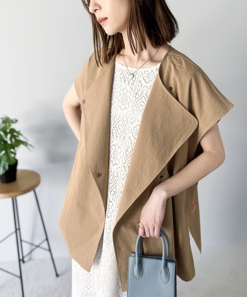 Java（ジャバ）の「《JaVa ジャバコラボ》ワンランクアップ。2wayアシンメトリーオーバーサイズワッシャーベスト（ベスト・レディース・ブラック/ベージュ/アイボリー・SMALL/X-LARGE/LARGE/MEDIUM）」の16枚目の写真