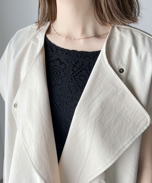 Java（ジャバ）の「《JaVa ジャバコラボ》ワンランクアップ。2wayアシンメトリーオーバーサイズワッシャーベスト（ベスト・レディース・ブラック/ベージュ/アイボリー・SMALL/X-LARGE/LARGE/MEDIUM）」の10枚目の写真