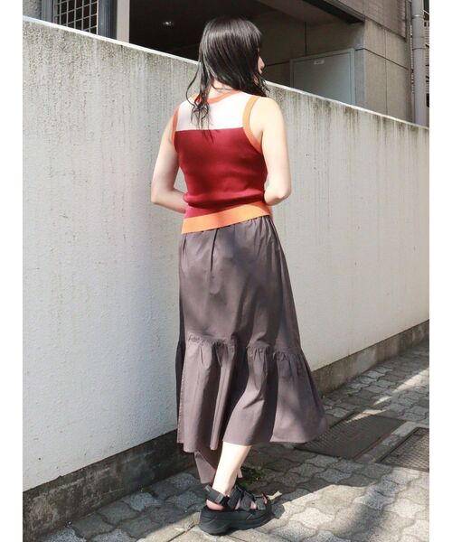 MURUA（ムルーア）の「バイカラーシアータンク（ニット/セーター・レディース・グレー/ブルー・FREE）」の12枚目の写真