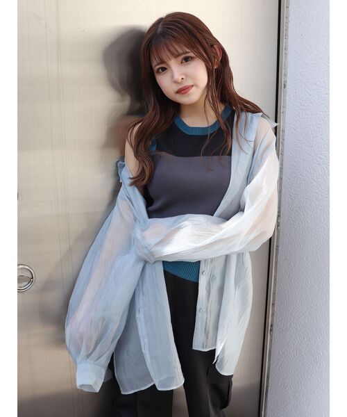 MURUA（ムルーア）の「バイカラーシアータンク（ニット/セーター・レディース・グレー/ブルー・FREE）」の13枚目の写真