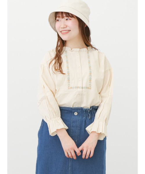 ehka sopo（エヘカソポ）の「【Maison SAJOU】刺繍ブラウス（シャツ/ブラウス・レディース・ブラック/オフホワイト/キナリ・ﾌﾘ-）」の16枚目の写真