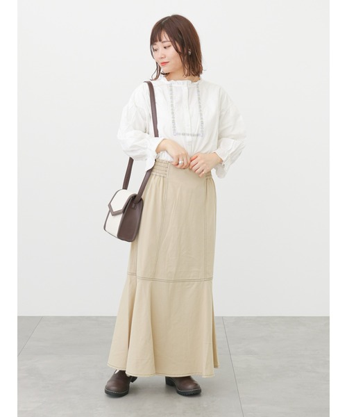 ehka sopo（エヘカソポ）の「【Maison SAJOU】刺繍ブラウス（シャツ/ブラウス・レディース・ブラック/オフホワイト/キナリ・ﾌﾘ-）」の20枚目の写真