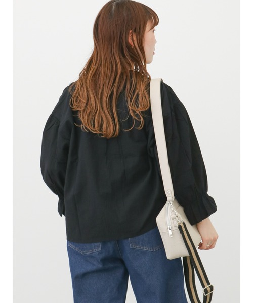 ehka sopo（エヘカソポ）の「【Maison SAJOU】刺繍ブラウス（シャツ/ブラウス・レディース・ブラック/オフホワイト/キナリ・ﾌﾘ-）」の6枚目の写真