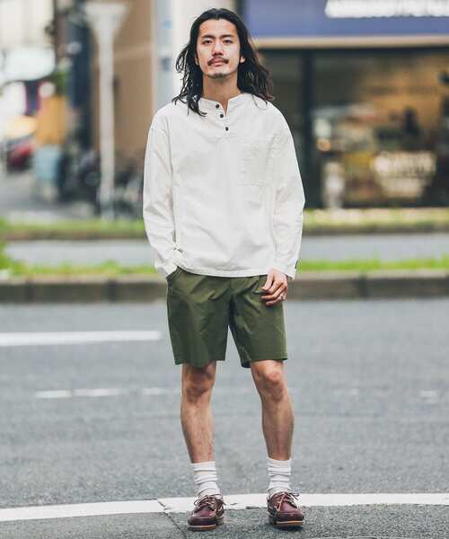 URBAN RESEARCH Sonny Label(アーバンリサーチサニーレーベル)の「『別注』BAEXFATE×Sonny Label ムラ染リップストップヘンリープルオーバー(Tシャツ/カットソー・メンズ・ブラック/ブルー/アイボリー・MEDIUM/LARGE)」の10枚目の写真