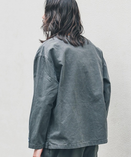 URBAN RESEARCH Sonny Label(アーバンリサーチサニーレーベル)の「『別注』BAEXFATE×Sonny Label ムラ染リップストップヘンリープルオーバー(Tシャツ/カットソー・メンズ・ブラック/ブルー/アイボリー・MEDIUM/LARGE)」の12枚目の写真