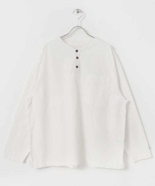 URBAN RESEARCH Sonny Label(アーバンリサーチサニーレーベル)の「『別注』BAEXFATE×Sonny Label ムラ染リップストップヘンリープルオーバー(Tシャツ/カットソー・メンズ・ブラック/ブルー/アイボリー・MEDIUM/LARGE)」の6枚目の写真