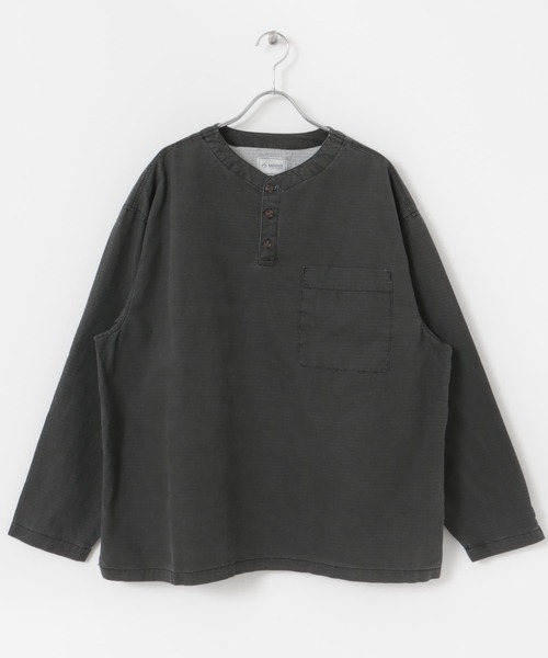 URBAN RESEARCH Sonny Label(アーバンリサーチサニーレーベル)の「『別注』BAEXFATE×Sonny Label ムラ染リップストップヘンリープルオーバー(Tシャツ/カットソー・メンズ・ブラック/ブルー/アイボリー・MEDIUM/LARGE)」の7枚目の写真