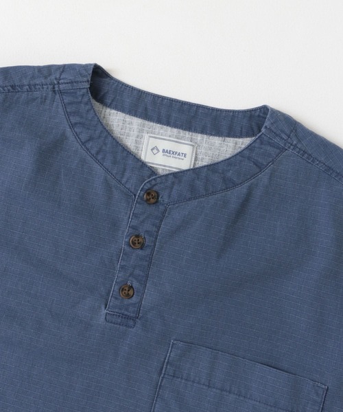 URBAN RESEARCH Sonny Label(アーバンリサーチサニーレーベル)の「『別注』BAEXFATE×Sonny Label ムラ染リップストップヘンリープルオーバー(Tシャツ/カットソー・メンズ・ブラック/ブルー/アイボリー・MEDIUM/LARGE)」の22枚目の写真