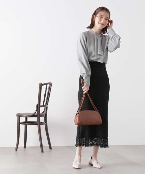 N.（N. Natural Beauty Basic）（エヌエヌナチュラルビューティーベーシック）の「◆スカラレースタイトスカート（スカート・レディース・ブラック/ナチュラル/グリーン/パープル/カーキ・SMALL/MEDIUM）」の6枚目の写真