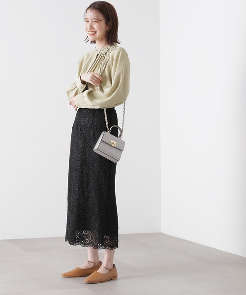 N.（N. Natural Beauty Basic）（エヌエヌナチュラルビューティーベーシック）の「◆スカラレースタイトスカート（スカート・レディース・ブラック/ナチュラル/グリーン/パープル/カーキ・SMALL/MEDIUM）」の21枚目の写真