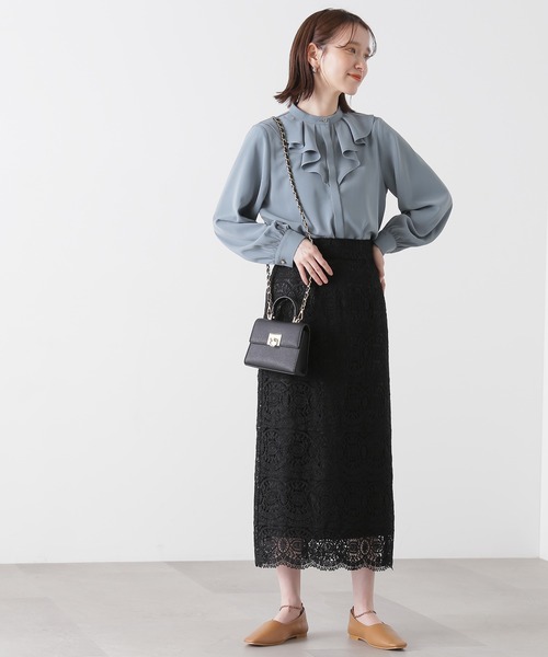 N.（N. Natural Beauty Basic）（エヌエヌナチュラルビューティーベーシック）の「◆スカラレースタイトスカート（スカート・レディース・ブラック/ナチュラル/グリーン/パープル/カーキ・SMALL/MEDIUM）」の17枚目の写真