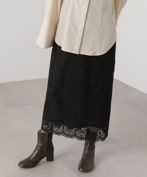 N.（N. Natural Beauty Basic）（エヌエヌナチュラルビューティーベーシック）の「◆スカラレースタイトスカート（スカート・レディース・ブラック/ナチュラル/グリーン/パープル/カーキ・SMALL/MEDIUM）」の19枚目の写真