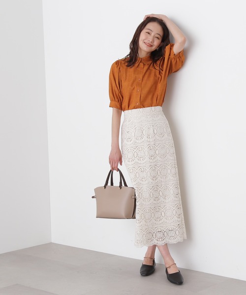 N.（N. Natural Beauty Basic）（エヌエヌナチュラルビューティーベーシック）の「◆スカラレースタイトスカート（スカート・レディース・ブラック/ナチュラル/グリーン/パープル/カーキ・SMALL/MEDIUM）」の9枚目の写真