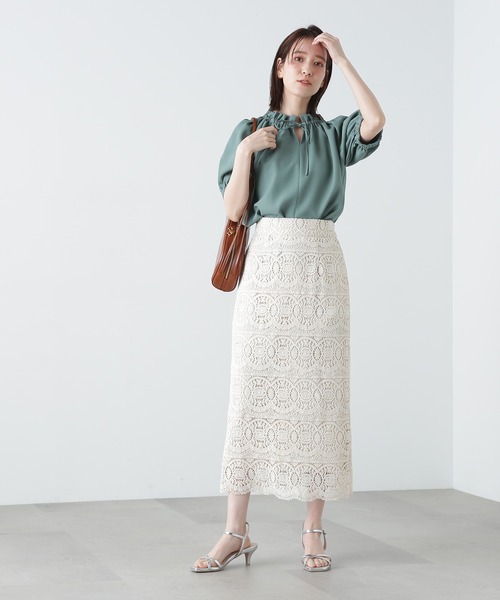 N.（N. Natural Beauty Basic）（エヌエヌナチュラルビューティーベーシック）の「◆スカラレースタイトスカート（スカート・レディース・ブラック/ナチュラル/グリーン/パープル/カーキ・SMALL/MEDIUM）」の18枚目の写真