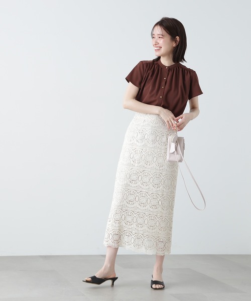 N.（N. Natural Beauty Basic）（エヌエヌナチュラルビューティーベーシック）の「◆スカラレースタイトスカート（スカート・レディース・ブラック/ナチュラル/グリーン/パープル/カーキ・SMALL/MEDIUM）」の14枚目の写真