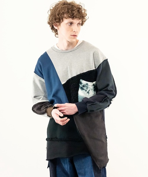 masterkey(マスターキー)の「masterkey マスターキー / CHESS-LONG チェスロングカットソー ビッグシルエットスウェット / MK24A-C-26(Tシャツ/カットソー・メンズ・ブルー系その他・FREE)」の1枚目の写真