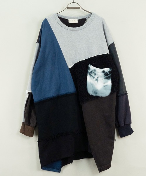 masterkey(マスターキー)の「masterkey マスターキー / CHESS-LONG チェスロングカットソー ビッグシルエットスウェット / MK24A-C-26(Tシャツ/カットソー・メンズ・ブルー系その他・FREE)」の5枚目の写真