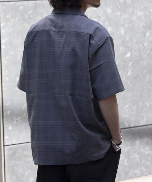 GLOSTER(グロスター)の「《WEB限定》【GLOSTER/グロスター】トロミ ルーズオープンカラーシャツ アソート(柄/無地)(シャツ/ブラウス・メンズ・アイボリー/ブラック/ブラック系その他/グレー系その他/ベージュ系その他・M/L)」の21枚目の写真