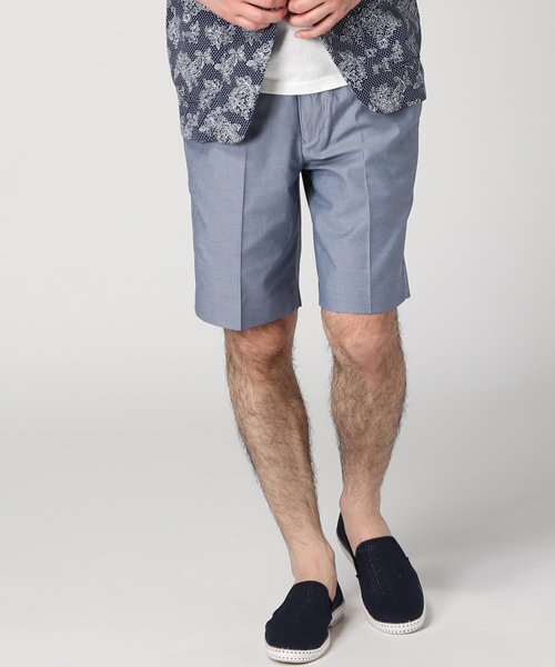 EDIFICE（エディフィス）の「◇80/2 シャンブレーストレッチショーツ（その他パンツ・メンズ・ブルー系その他/チャコールグレー/ホワイト/ベージュ/グリーン/ネイビー・46/50/48/42/44）」の6枚目の写真