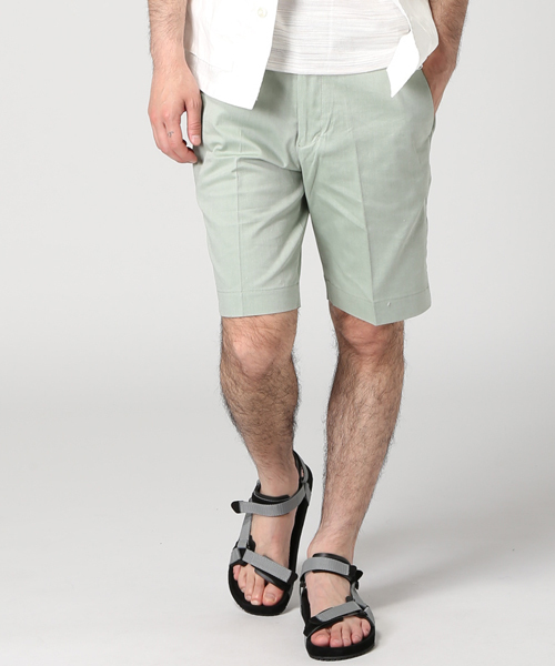 EDIFICE（エディフィス）の「◇80/2 シャンブレーストレッチショーツ（その他パンツ・メンズ・ブルー系その他/チャコールグレー/ホワイト/ベージュ/グリーン/ネイビー・46/50/48/42/44）」の4枚目の写真