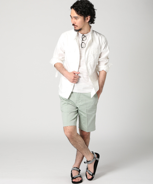 EDIFICE（エディフィス）の「◇80/2 シャンブレーストレッチショーツ（その他パンツ・メンズ・ブルー系その他/チャコールグレー/ホワイト/ベージュ/グリーン/ネイビー・46/50/48/42/44）」の21枚目の写真