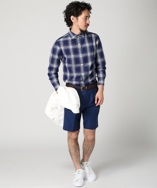 EDIFICE（エディフィス）の「◇80/2 シャンブレーストレッチショーツ（その他パンツ・メンズ・ブルー系その他/チャコールグレー/ホワイト/ベージュ/グリーン/ネイビー・46/50/48/42/44）」の22枚目の写真