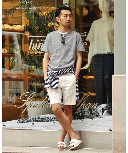 EDIFICE（エディフィス）の「◇80/2 シャンブレーストレッチショーツ（その他パンツ・メンズ・ブルー系その他/チャコールグレー/ホワイト/ベージュ/グリーン/ネイビー・46/50/48/42/44）」の10枚目の写真