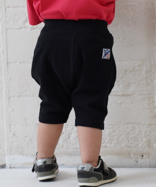 JIPPON（ジポン）の「ストレッチサルエルハーフパンツ/J-7620 日本製（その他パンツ・キッズ・グリーン/オレンジ/パープル/キナリ/ネイビー/マスタード/ライトピンク/ブラック/ブルー/ライトブルー/レッド/ブラウン/ロイヤルブルー/ラベンダー/ミント・90/95/110/120/80/100）」の3枚目の写真