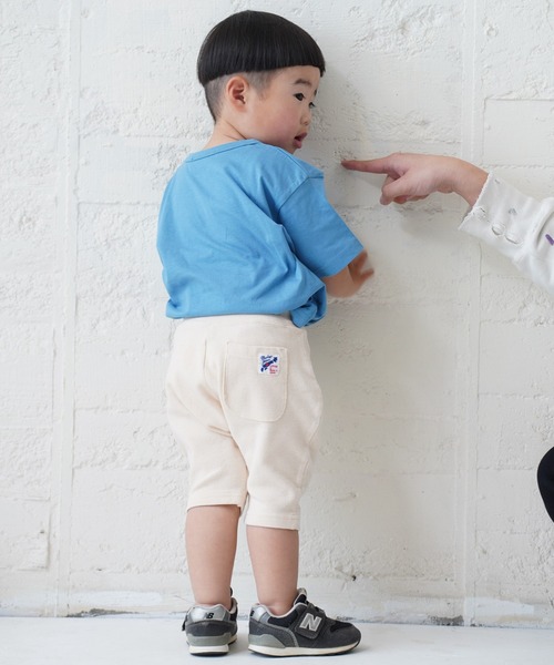 JIPPON（ジポン）の「ストレッチサルエルハーフパンツ/J-7620 日本製（その他パンツ・キッズ・グリーン/オレンジ/パープル/キナリ/ネイビー/マスタード/ライトピンク/ブラック/ブルー/ライトブルー/レッド/ブラウン/ロイヤルブルー/ラベンダー/ミント・90/95/110/120/80/100）」の16枚目の写真