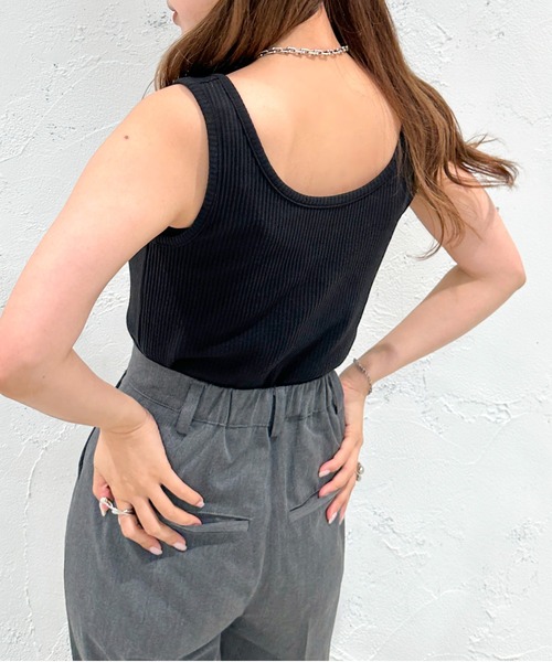 apres jour mignon（アプレジュールミニョン）の「2WAYリブタンクトップ【ZOZOTOWN限定アイテム】（タンクトップ・レディース・オレンジ/ブルー系その他/アイボリー/パープル/ピンク/ブラック/グリーン・X-LARGE/フリー）」の20枚目の写真