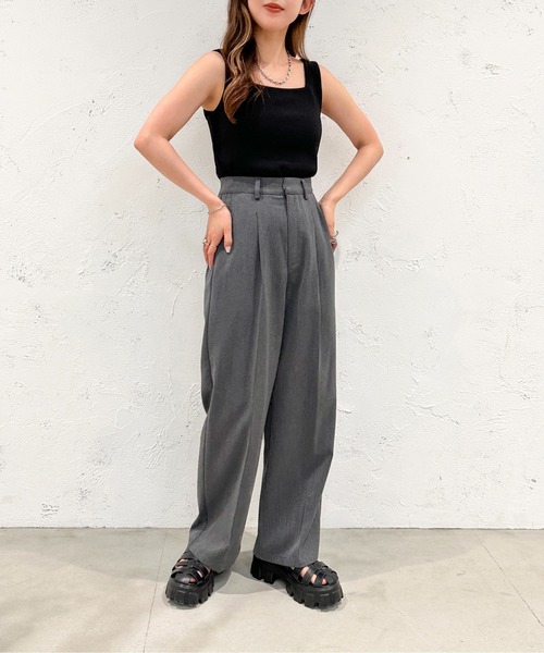 apres jour mignon（アプレジュールミニョン）の「2WAYリブタンクトップ【ZOZOTOWN限定アイテム】（タンクトップ・レディース・オレンジ/ブルー系その他/アイボリー/パープル/ピンク/ブラック/グリーン・X-LARGE/フリー）」の22枚目の写真