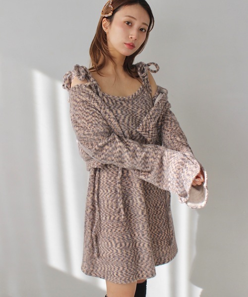 design shoulder knit tunic【SANSeLF】sew23a001(ワンピース)|SANSeLF(サンセルフ)