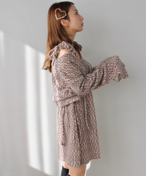design shoulder knit tunic【SANSeLF】sew23a001(ワンピース)|SANSeLF(サンセルフ) design shoulder knit tunic【SANSeLF】sew23a001(ワンピース)|SANSeLF(サンセルフ)