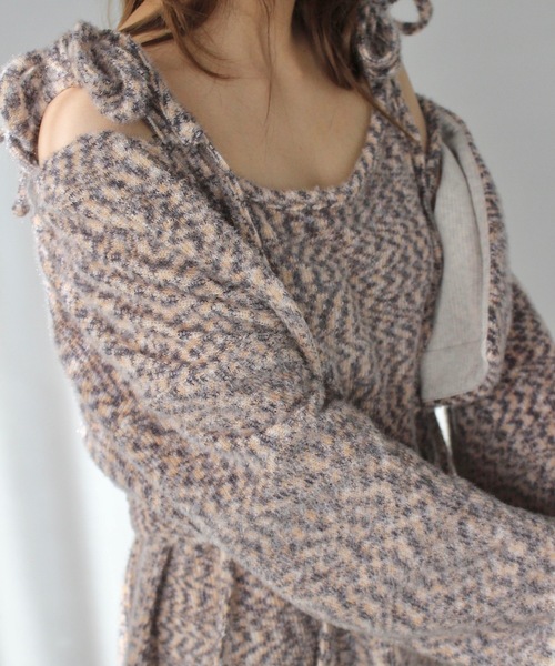 design shoulder knit tunic【SANSeLF】sew23a001(ワンピース)|SANSeLF(サンセルフ) design shoulder knit tunic【SANSeLF】sew23a001(ワンピース)|SANSeLF(サンセルフ)