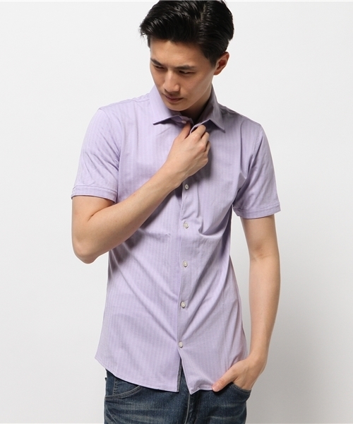 KATHARINE HAMNETT LONDON (キャサリンハムネットロンドン)の「 SHORT SLEEVE POLO / ショートスリーブポロシャツ(ポロシャツ・メンズ・ホワイト/グレー/ラベンダー/サックスブルー・X-LARGE/LARGE/MEDIUM)」の4枚目の写真