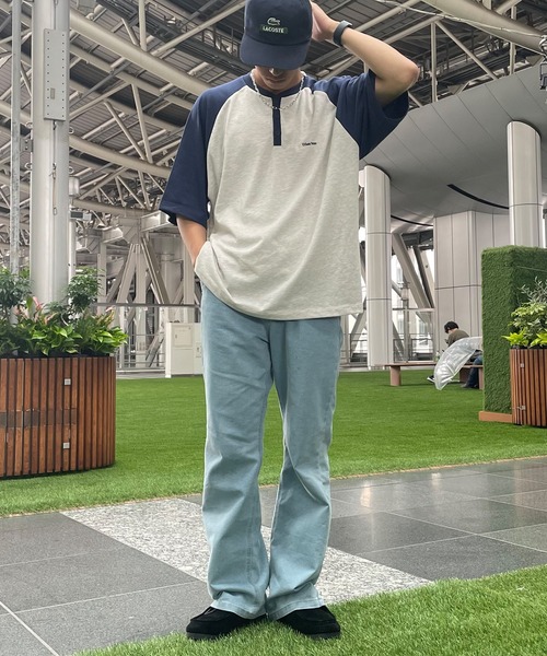 MONO-MART(モノマート)の「ワンポイント刺繍ヘンリーネックラグランルーズ半袖Tシャツ(Tシャツ/カットソー・レディース・ブラック系/グリーン系/ネイビー系/レッド系/ブラック系1/ブラック系2/グレー系/ブラウン系・M/L)」の16枚目の写真