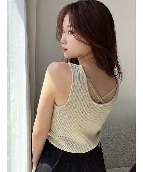 RESEXXY（リゼクシー）の「バッククロスニットタンクトップス（タンクトップ・レディース・アイボリー/ブラック/グリーン・FREE）」の20枚目の写真