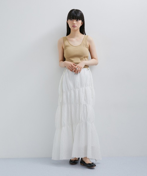 ADAM ET ROPE'(アダムエロペ)の「【逸品】バックオープンタンクトップ(タンクトップ・レディース・ブラック/ベージュ/キナリ・FREE)」の14枚目の写真